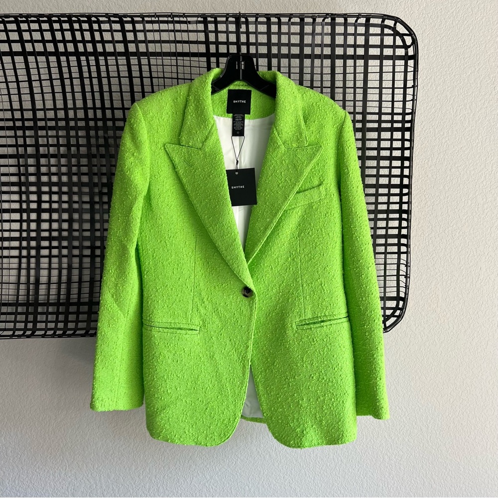 Smythe 90s lime tweed blazer green XS - Picture 2 of 14